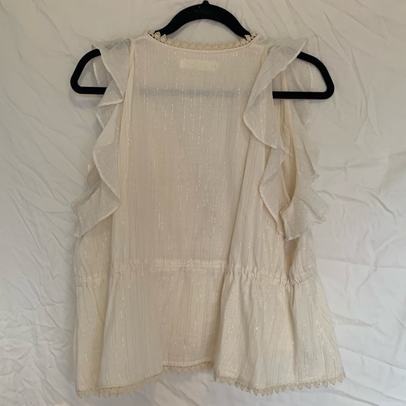 Chan Luu Sleeveless Deep V Ruffle Blouse - Picture 6 of 9